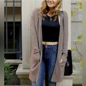 MADEWELL Alpaca Merino Wool Ryder Cardigan Sweater Duster Cozy Lagenlook Brown M